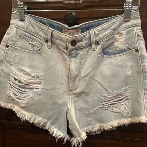 Guess High waisted denim shorts.